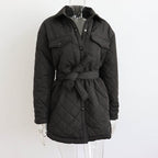 Women's Quilted Lightweight Insulation Jacket with Belt