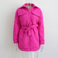 Women's Quilted Lightweight Insulation Jacket with Belt