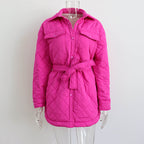 Women's Quilted Lightweight Insulation Jacket with Belt