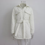 Women's Quilted Lightweight Insulation Jacket with Belt