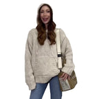 Women's Solid Color Hooded Knitted Sweatshirt