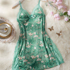 💖HOT SALE 50% OFF💖Women's Sexy Lace Trim Slit Bowknot Decor Sleep Dress