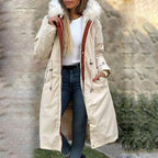 Women's Winter Hooded Furry Collar Casual Parka Coat
