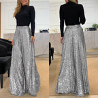🎅Early Xmas Sales - 50% OFF🎄Women’s Trendy Sequin High Waist Wide Leg Pants