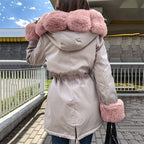 Women’s Parka Jacket with Removable Fluffy Trim