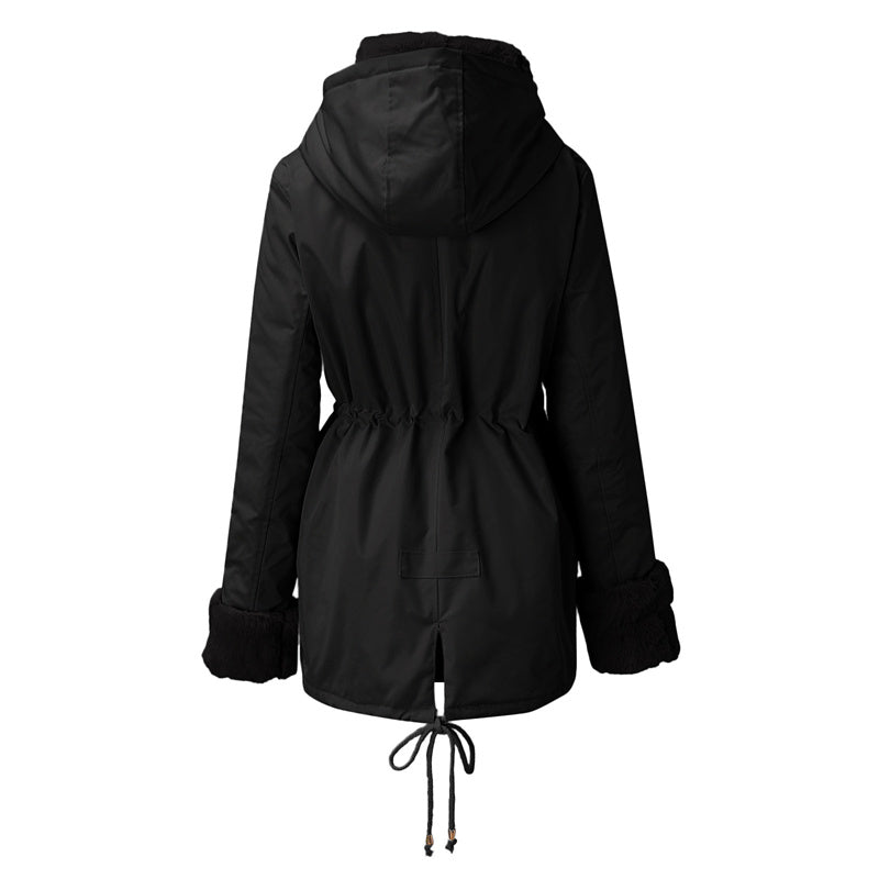 Women’s Parka Jacket with Removable Fluffy Trim