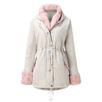 Women’s Parka Jacket with Removable Fluffy Trim