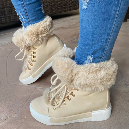 Women's Faux Fur Lined High-Top Winter Sneakers