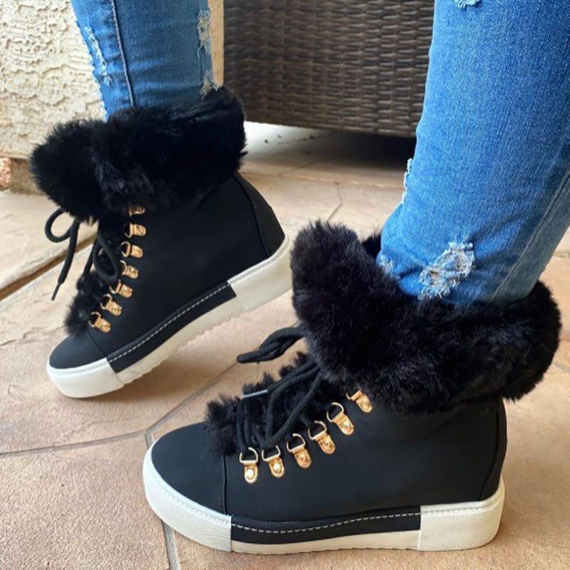 Women's Faux Fur Lined High-Top Winter Sneakers