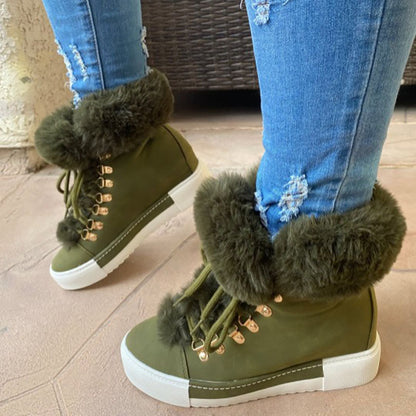 Women's Faux Fur Lined High-Top Winter Sneakers