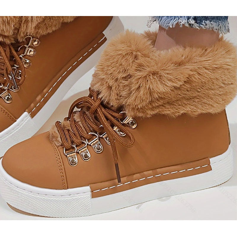 Women's Faux Fur Lined High-Top Winter Sneakers