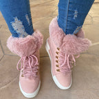 Women's Faux Fur Lined High-Top Winter Sneakers