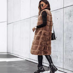 Women's Winter Warm Faux Fur Long Vest