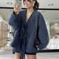 🎅Xmas Sales - 50% OFF🎄Women's Bow Tie Front Open Cardigan