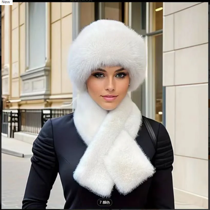 Winter Plush Thickened Scarf and Hat Warm Set