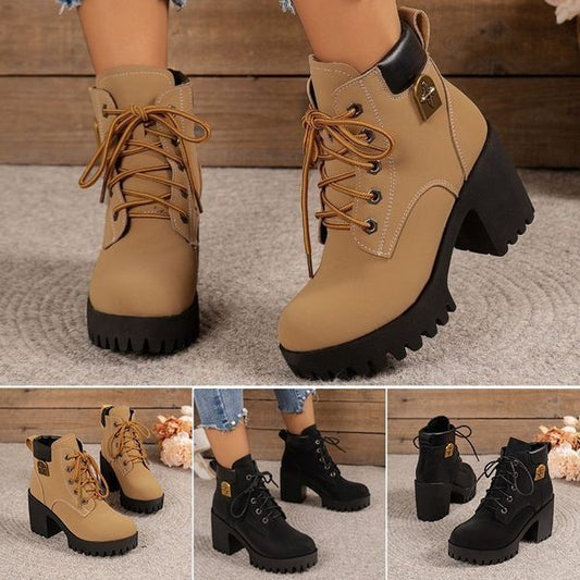 🎅 Free Delivery! 🔥 2025 New British Style Martin Boots | Thick Sole for Height Boost (Size 35-42)
