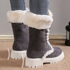 🎅Christmas promotion 49% OFF🎄Women's Cotton Mid-Calf Plush Lined Snow Boots