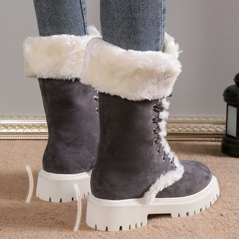 🎅Christmas promotion 49% OFF🎄Women's Cotton Mid-Calf Plush Lined Snow Boots