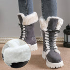 🎅Christmas promotion 49% OFF🎄Women's Cotton Mid-Calf Plush Lined Snow Boots