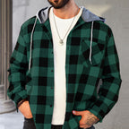 Men's Versatile Hooded Plaid Flannel Shirt
