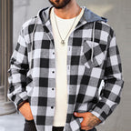 Men's Versatile Hooded Plaid Flannel Shirt