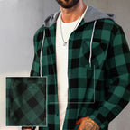 Men's Versatile Hooded Plaid Flannel Shirt