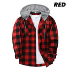 Men's Versatile Hooded Plaid Flannel Shirt