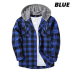 Men's Versatile Hooded Plaid Flannel Shirt