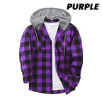 Men's Versatile Hooded Plaid Flannel Shirt