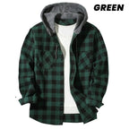 Men's Versatile Hooded Plaid Flannel Shirt