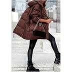 Women's Solid Color Hooded Cotton Jacket