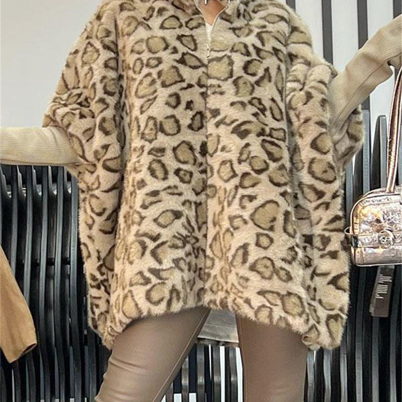 🎅Xmas Sales - 60% OFF🎄Women's Leopard Print Faux Fur Jacket