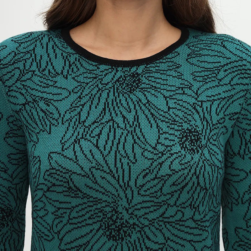 💃What should I wear tomorrow?✨Printed Straight Long Sleeve Crew Neck Dress