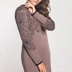 💃What should I wear tomorrow?✨Printed Straight Long Sleeve Crew Neck Dress