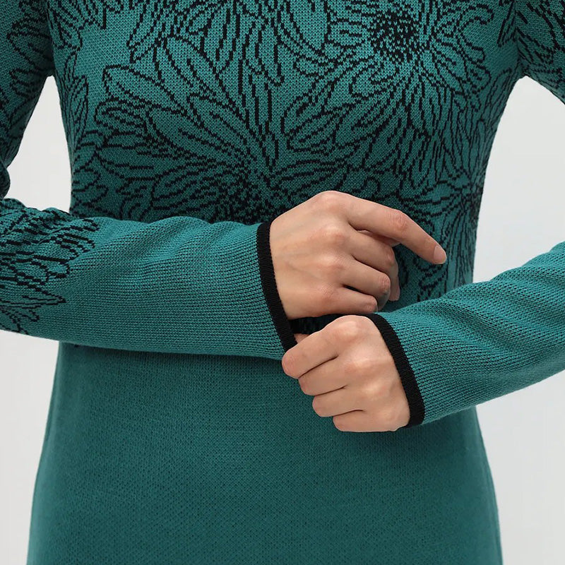 💃What should I wear tomorrow?✨Printed Straight Long Sleeve Crew Neck Dress