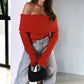 🎉Happy New Year! 50% OFF 🛍️Off-the-Shoulder Long Sleeve Sweater
