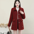 Women's Warm Medium-Length Lapel Jacket