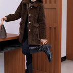 Women's Warm Medium-Length Lapel Jacket