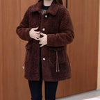Women's Warm Medium-Length Lapel Jacket