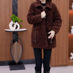 Women's Warm Medium-Length Lapel Jacket