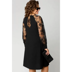 🎉Lace splicing is beautifully fried! Limited Sale round neck long sleeve dress, delicate and gentle