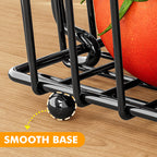 Double-layer Removable Wooden Handle Wire Basket