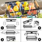 Double-layer Removable Wooden Handle Wire Basket