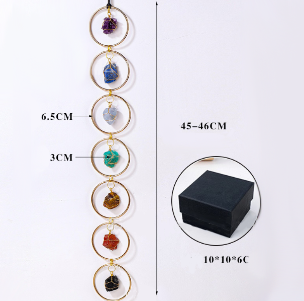 🎁Best Wishes🎁Raw Crystal 7 Chakra Gemstone Wall Decor