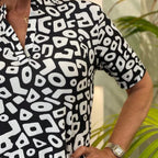 ✨Hot Flash Sale! Stylish Women’s V - Neck Short Sleeve Printed Casual Dress 🔥