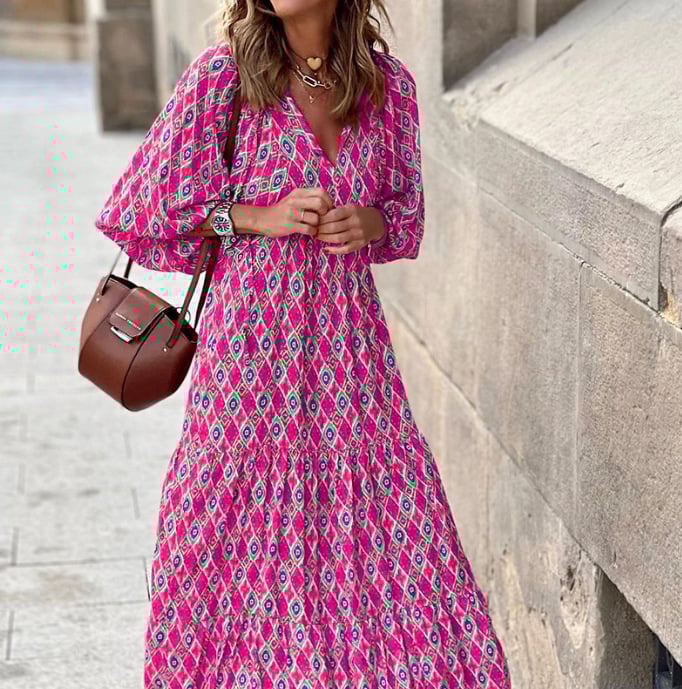 🌸 Crazy Deal! Puff - Sleeve Floral Maxi, Resort Ready