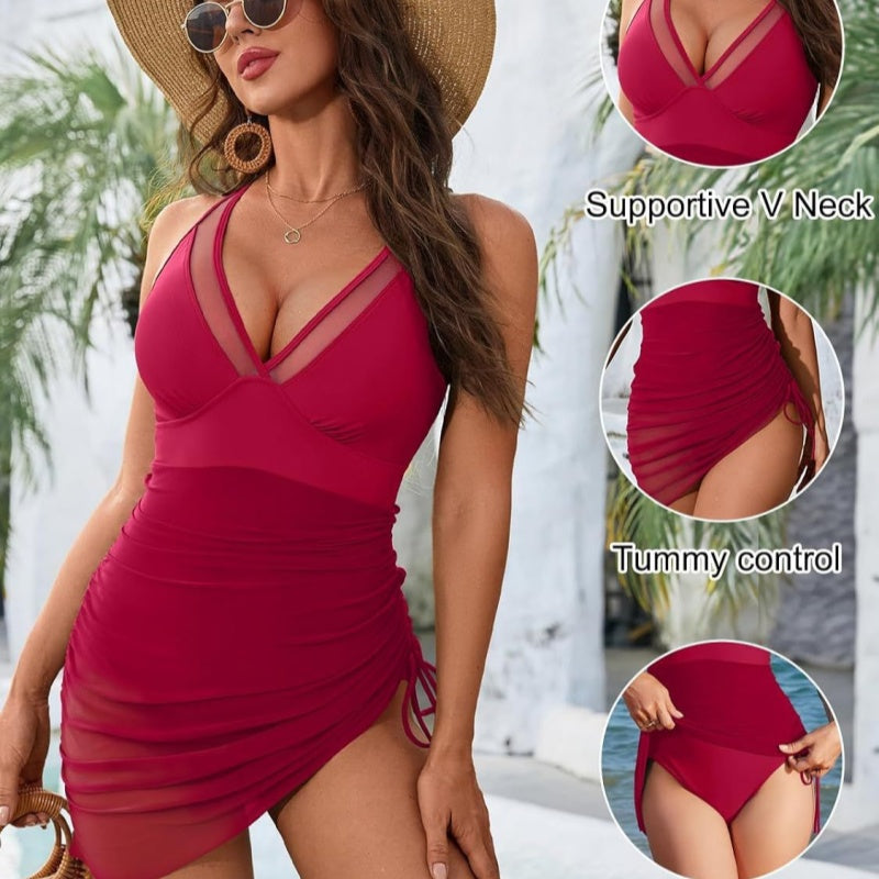 👙 Per-Summer Sale 50% OFF💃Slimming Mesh Sheer Sarong Wraps Swimsuit