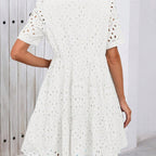 💫 Fairy dress is here! Elegant women's hollow lace ruffle casual mini skirt