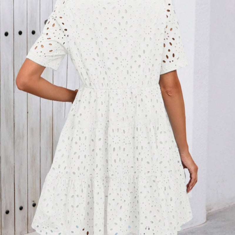 💫 Fairy dress is here! Elegant women's hollow lace ruffle casual mini skirt