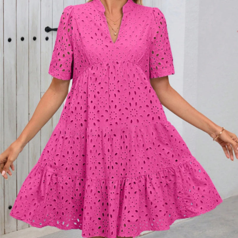 💫 Fairy dress is here! Elegant women's hollow lace ruffle casual mini skirt